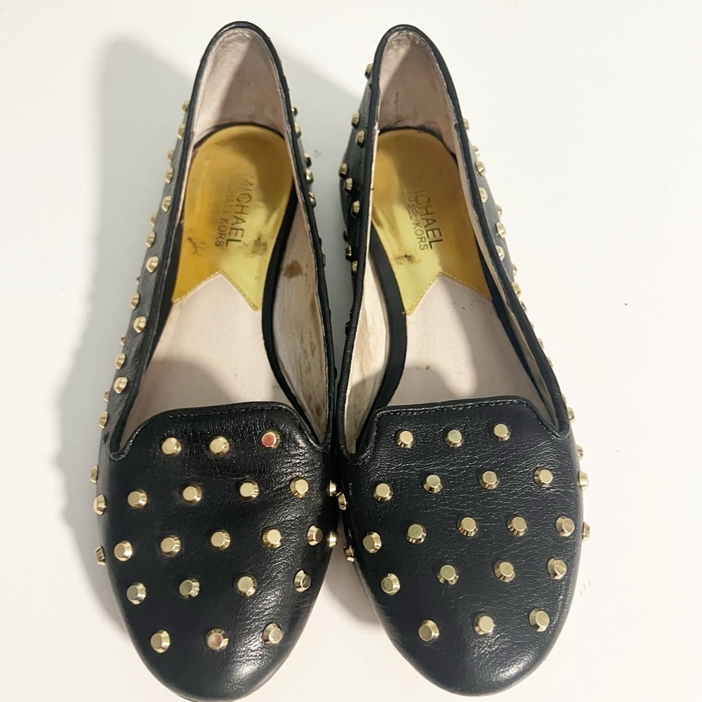 Michael Kors Gold Studded Slip On Loafer